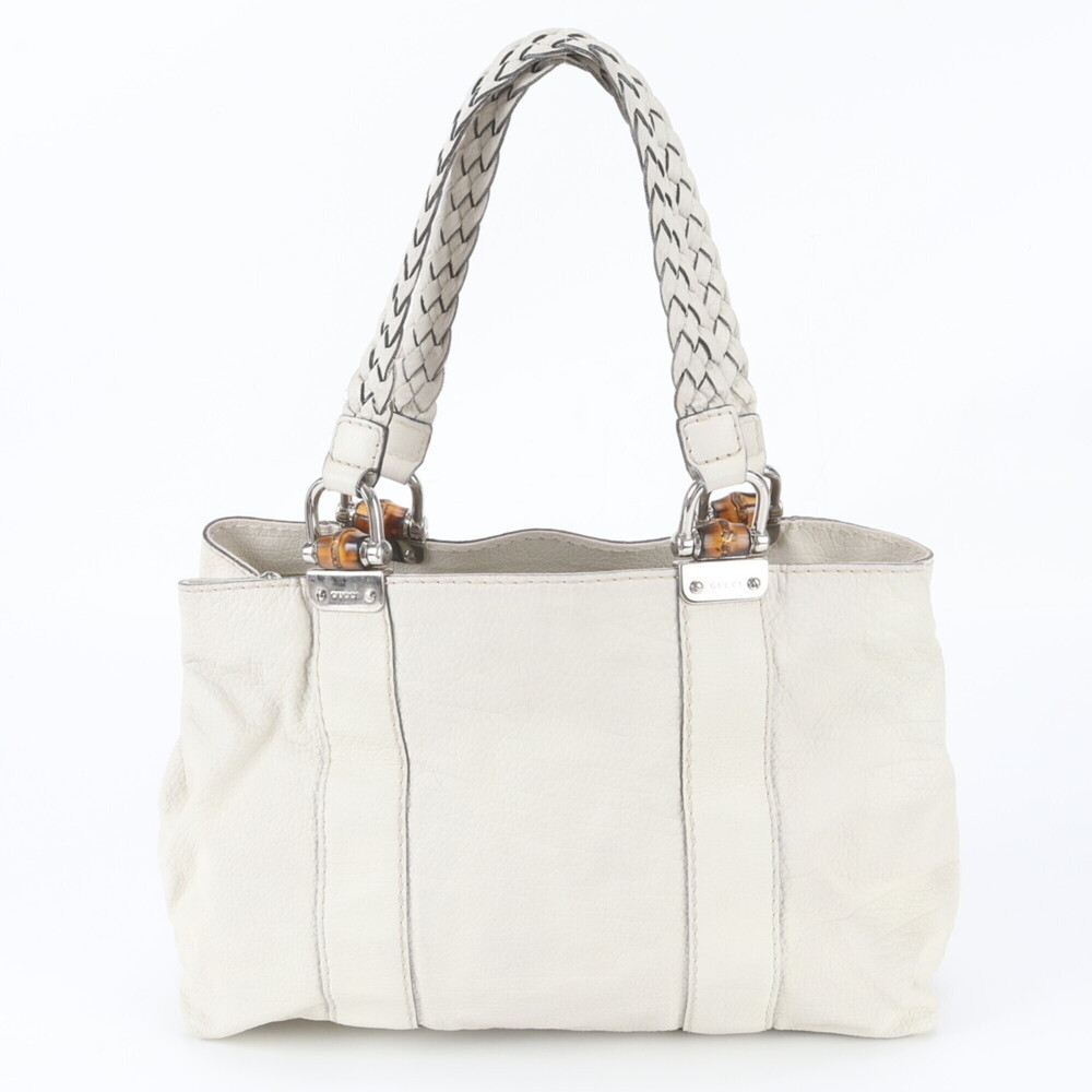 Gucci Bamboo Leather Tote Bag Shoulder Handbag for Women